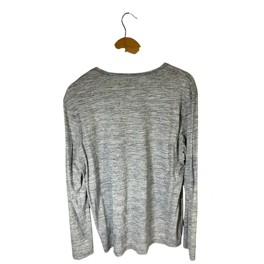 Banana Republic‎ Soft Wash Long Sleeve Shirt Mens Large Blue Space Dye Crew Neck